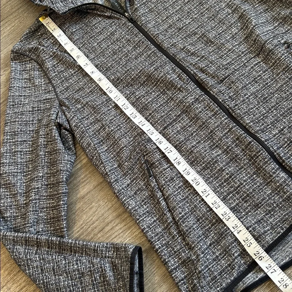 Lululemon Heathered Gray Hooded Full Zip Jacket Thumbholes Size L